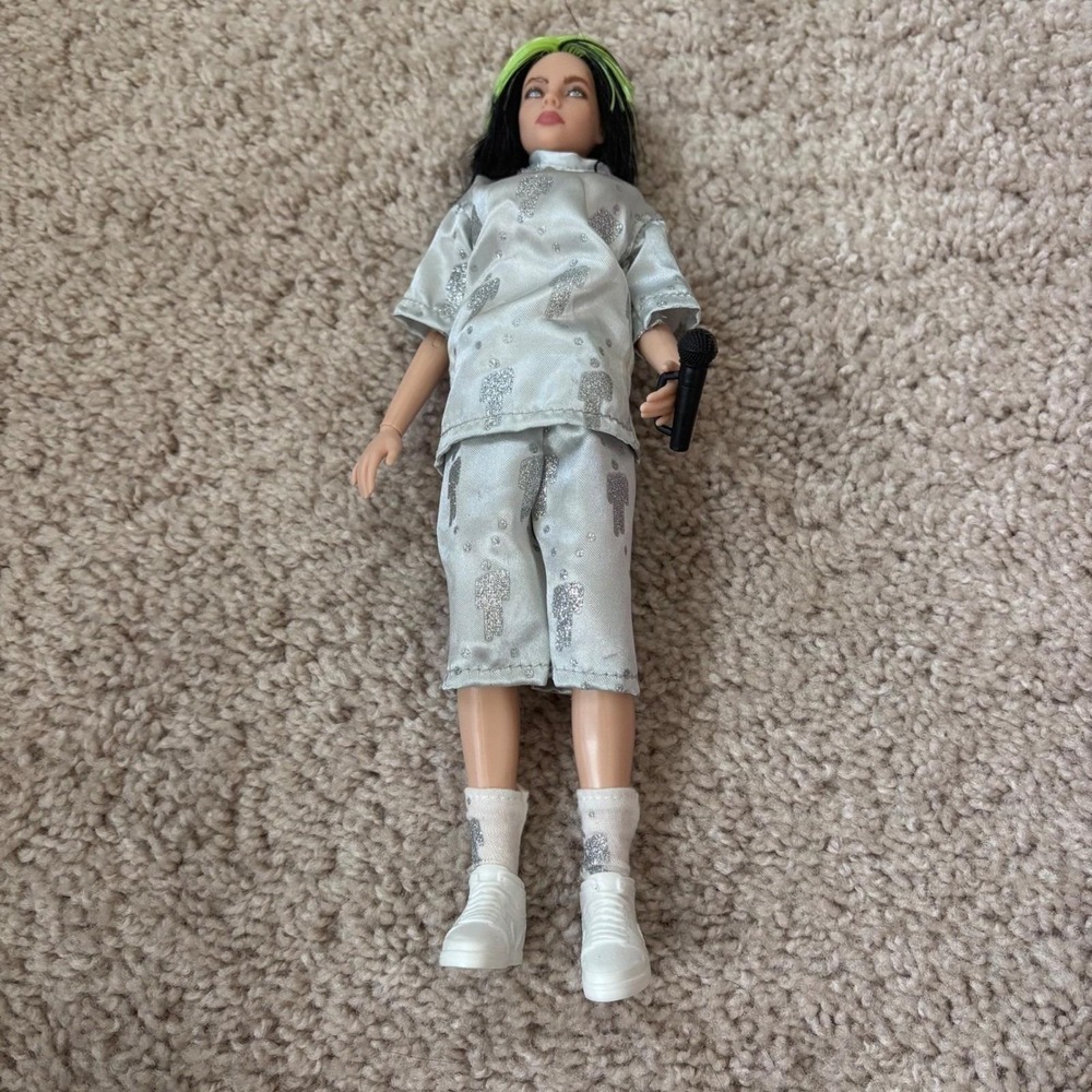 Billie Eilish Live Cupertino,‎ CA Fashion Doll, White Microphone With Stand